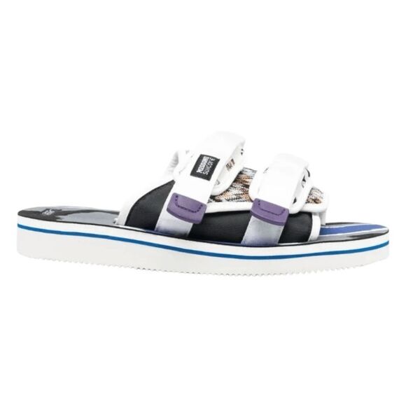 Missoni X Suicoke Collab Moto Slide Sandals White Zig Zag Pattern Slip-On 16 - Picture 5 of 14